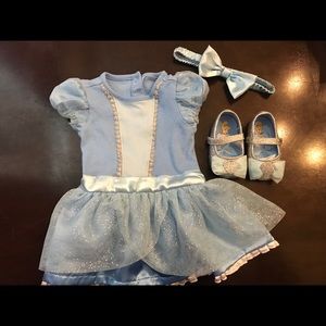 Disney Cinderella baby dress, headband and shoes